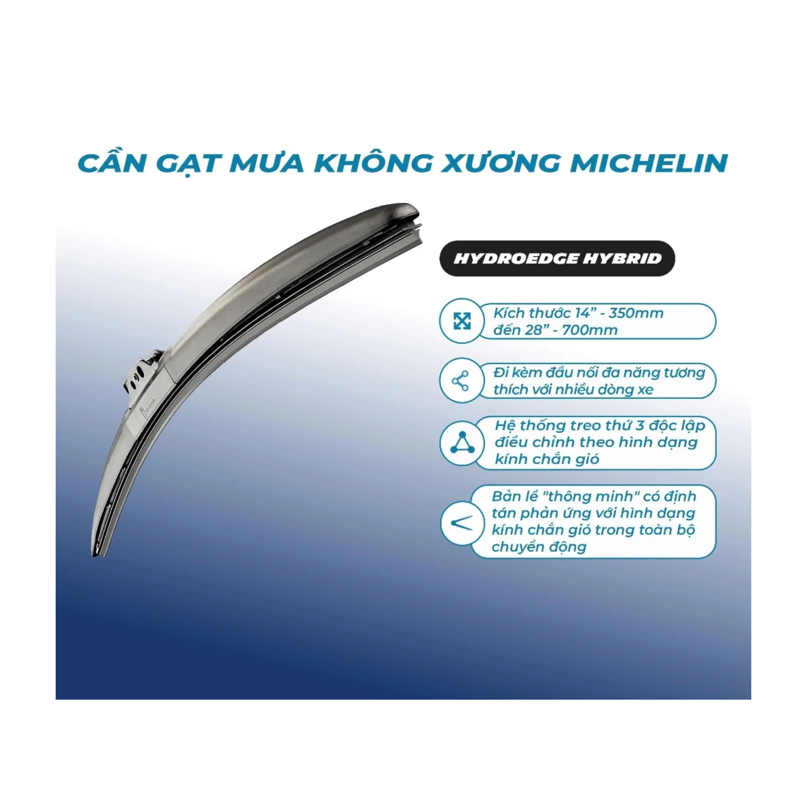 Gạt Mưa 3 khúc MICHELIN HydroEdge Hybrid 18"