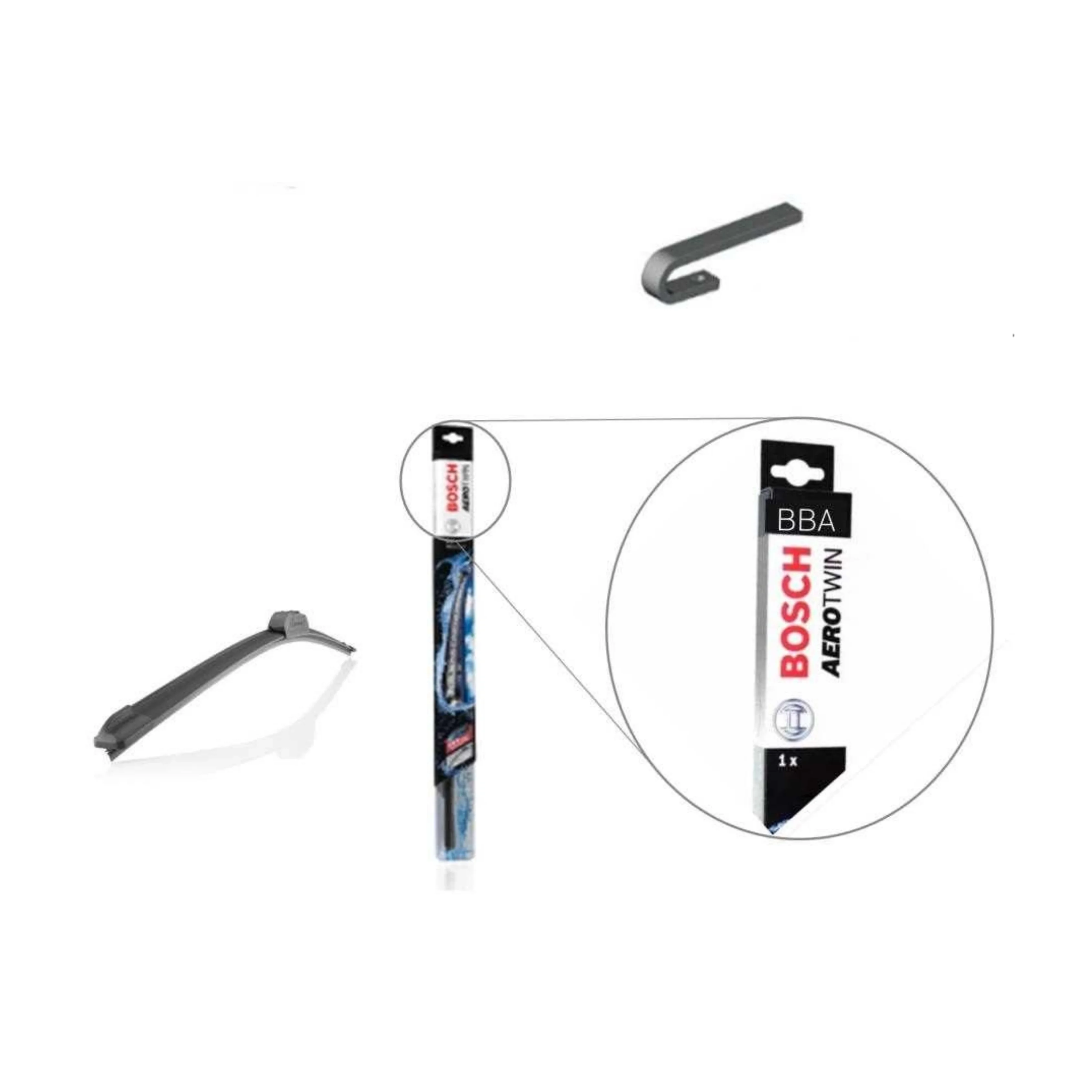 Gạt Mưa khung mềm Bosch Aerotwin 22" Móc Chữ U