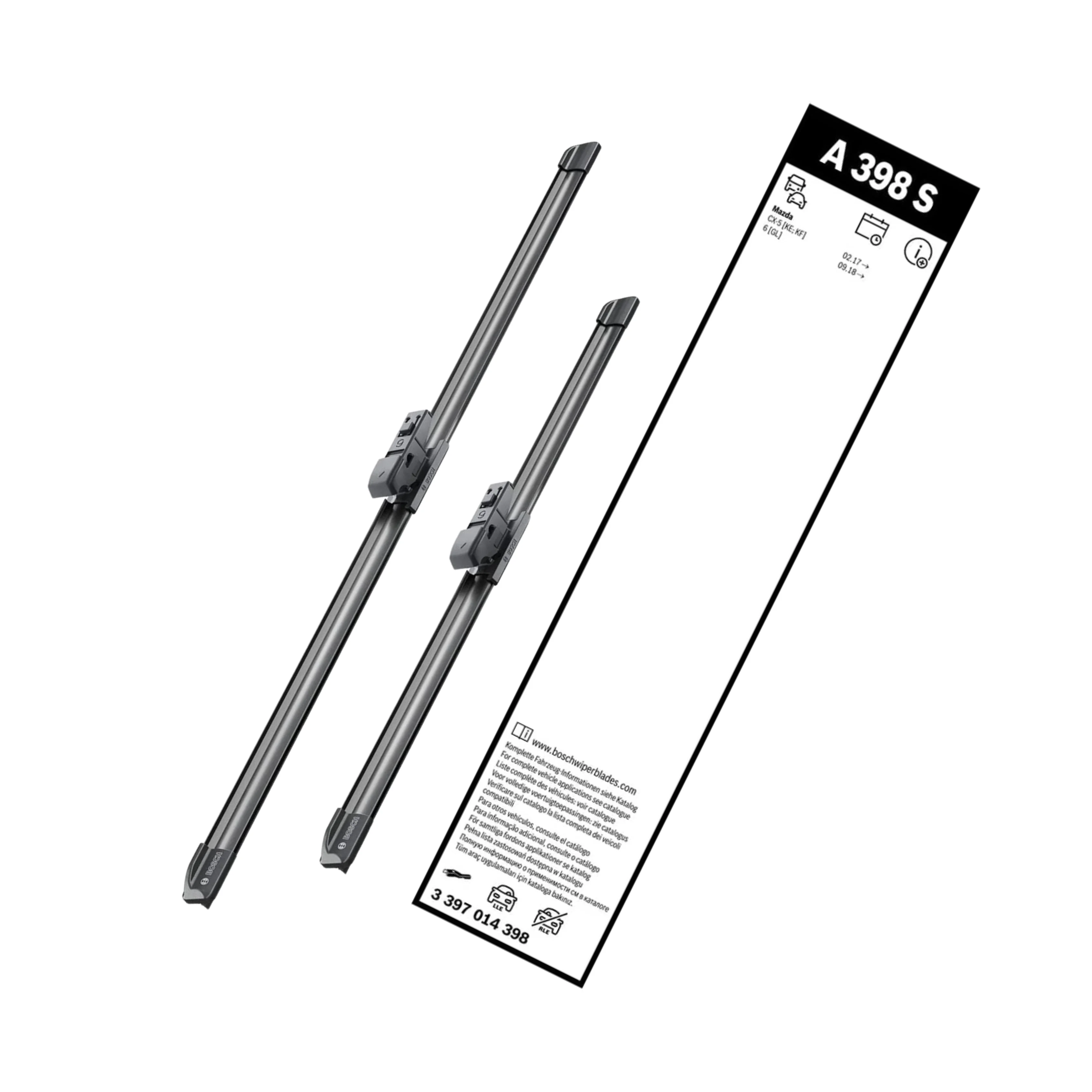 Bộ 2 chiếc Gạt Mưa khung mềm Bosch Aerotwin Euro 24" x 18" A398S