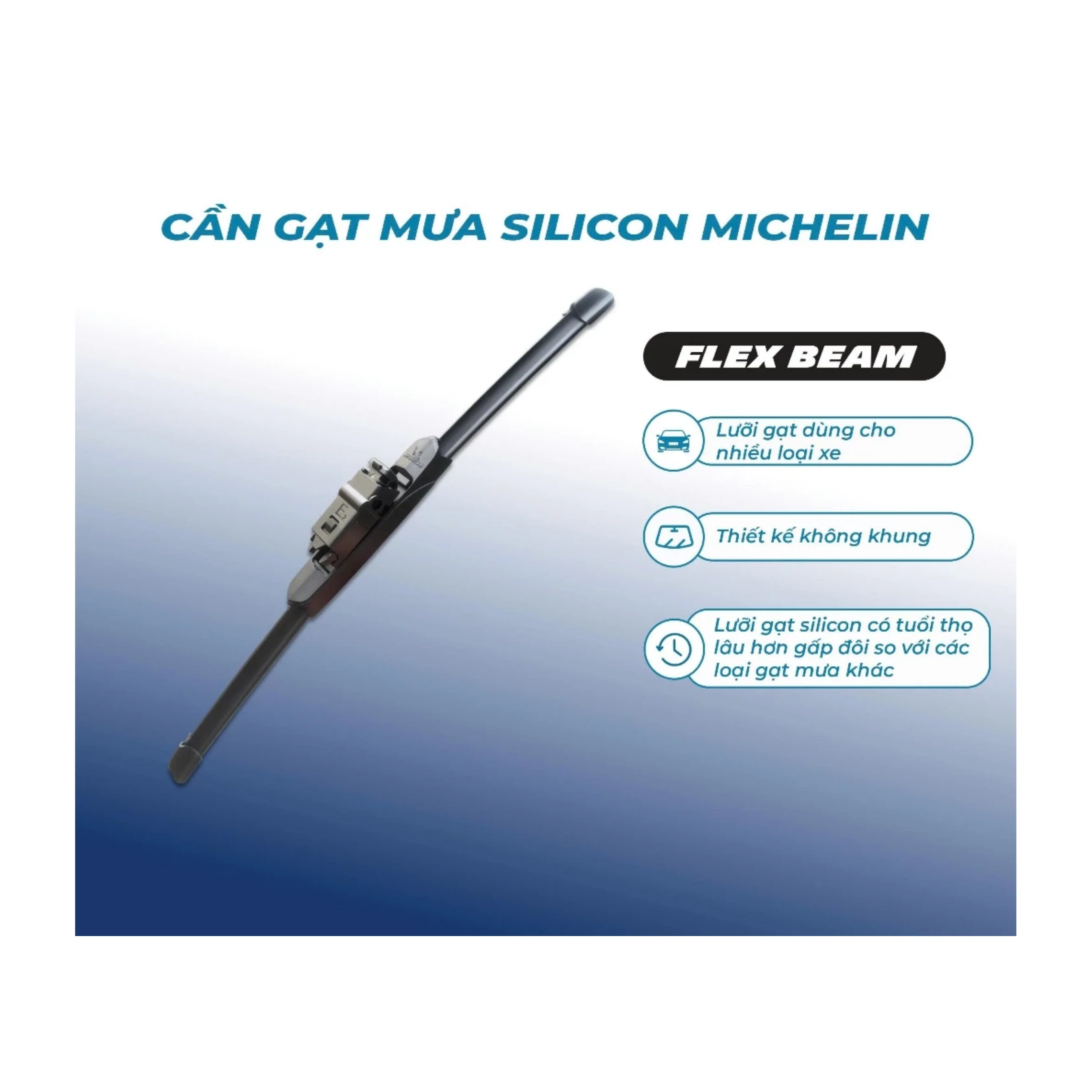 Gạt Mưa Silicone khung mềm MICHELIN Flex Beam 22" Đa năng 691322